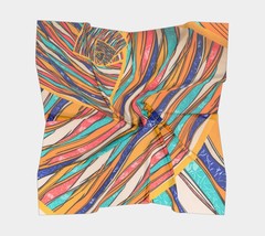 25 Inch Square Scarf Head Wrap or Tie | | Pop Art | Rainbow Colors | Silky Soft  - £31.45 GBP