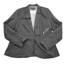 Ambiance Jacket Womens 1X Gray One Button Pockets Collated Shoulder Pads... - £32.48 GBP