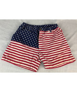 Chubbies Shorts Mericas Casual Medium American Flag Star Stripes Elastic Waist - £19.57 GBP