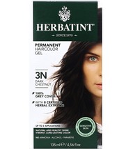 Herbatint Herbal Hair Color Permanent Gel 3N Dark Chestnut, 4.5 Ounce - £16.02 GBP