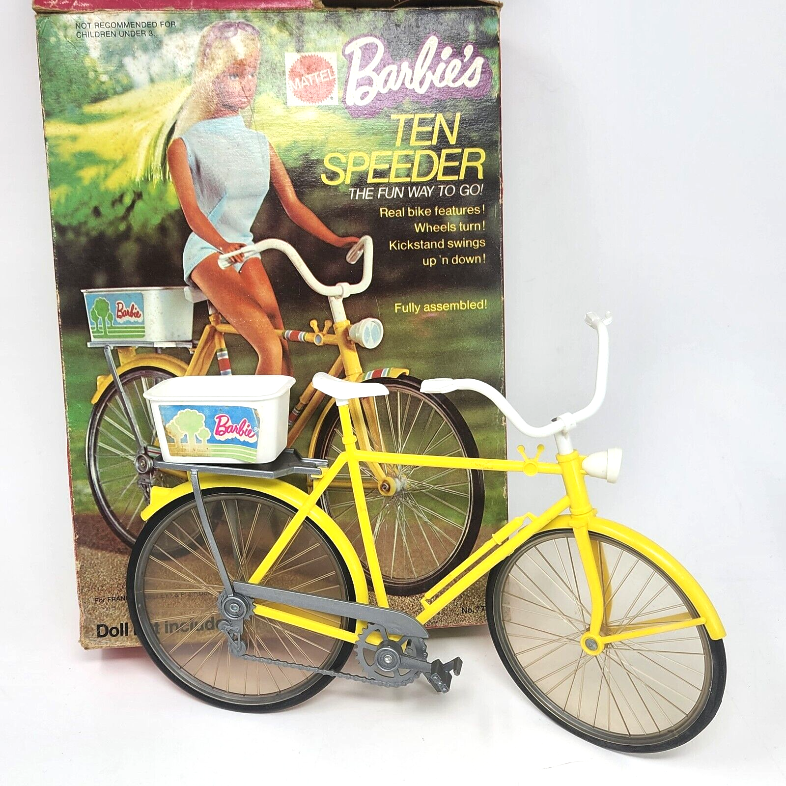 VINTAGE 1973 MATTEL BARBIE TEN SPEEDER YELLOW BIKE # 7777 IN ORIGINAL BOX Item image 2