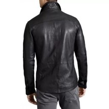 Men&#39;s Leather Jacket Trucker Cowboy Real Leather Summer Shirt Black Bikers - £79.82 GBP