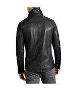 Men&#39;s Leather Jacket Trucker Cowboy Real Leather Summer Shirt Black Bikers - £79.67 GBP
