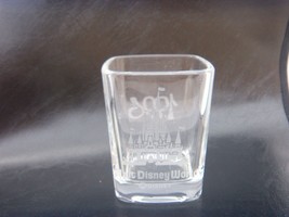 RARE SHOT GLASS SQUARE WALT DISNEY WORLD ETCHED GLASS  1996 - £19.42 GBP