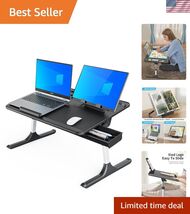 Lap Desk for Bed, X-Large Foldable Laptop Table with Book Stand, Wrist R... - $125.22
