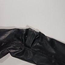 LJYH Jacket Women's Faux Leather Pleated Elbow T11-12 Black Full Zip Pockets image 3