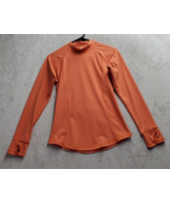 Lululemon Shirt Womens Size 4 Orange Cutout Nylon Long Sleeve Casual Moc... - £24.71 GBP