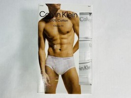 New! 2XL Men&#39;s Calvin Klein 3-Pack 100% Cotton Classic Fit White Briefs XXL - £23.97 GBP