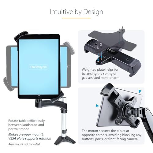 StarTech.com VESA Mount Adapter for Tablets 7.9 to 12.5in - Up to 2kg (4.4lb) -  Item image 11