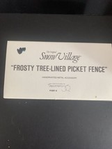 DEPT 56 &quot;Frosty Tree-Lined Picket Fence&quot; In Original Box No Damage - $6.58