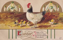 Easter Happy In The Savior&#39;s Love Chicken and Chicks Postcard A21 - £2.36 GBP