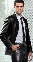 Leather Handmade Formal Business New Black Men Blazer Stylish Genuine La... - £94.70 GBP