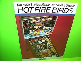 Lowen HOT FIRE BIRDS Original 1985 Flipper Game Pinball Machine Flyer Ge... - $76.00