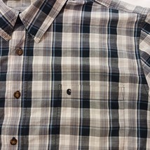 Carhartt 101294 078 Relaxed Fit Men's Cotton Gray & Blue Plaid Shirt Sz 3XL Tall image 6