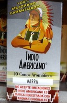 2X INDIO AMERICANO INCENSIO MIRRA MYRRH INCENSE -2 CAJAS 10 CONOS c/u -E... - $19.34