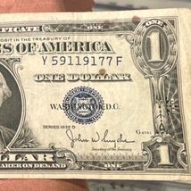 1935  Dollar Silver Certificate Blue Seal #Y 59119177 F - $34.77
