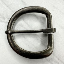 Rounded Dark Silver Tone Simple Basic Belt Buckle - $6.92