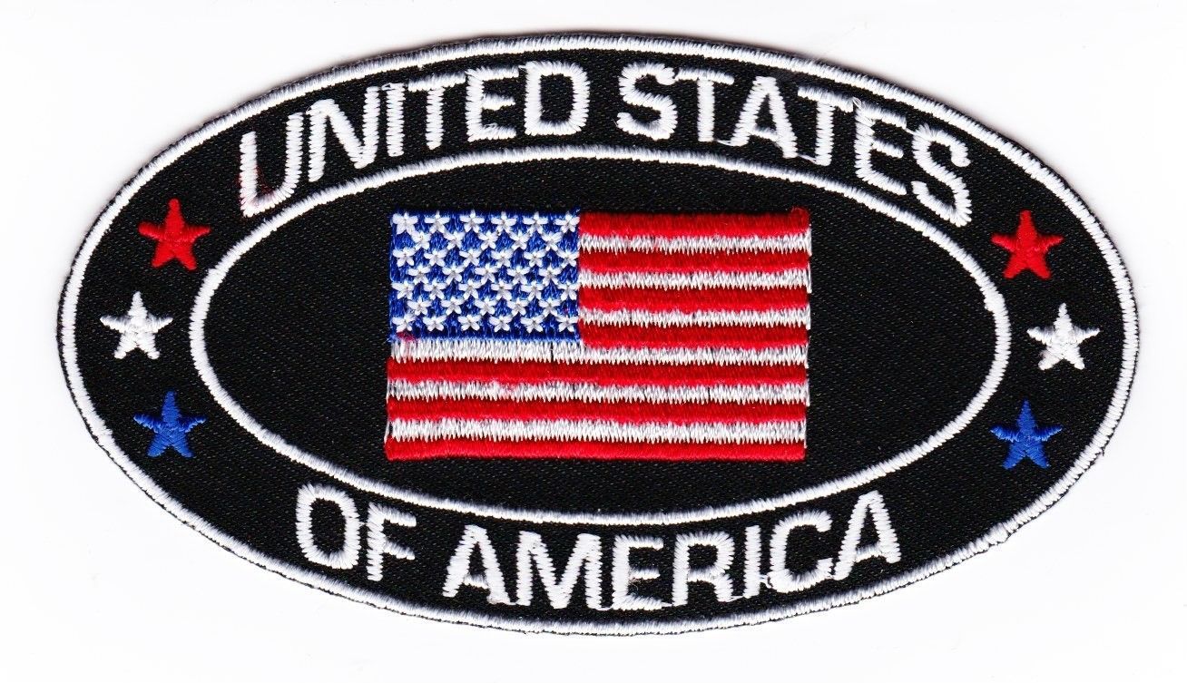 UNITED STATES AMERICAN FLAG SEW ON IRON PATCH EMBROIDERED BIKER JACKET VEST - $5.99