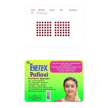 Pallavi Sticker Kumkum (Round), P7 - Light Maroon, 20 Flaps, Breathable ... - $19.79