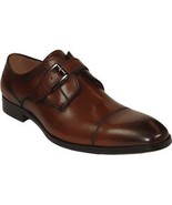 Men's Dress Shoes STEVE MADDEN Soft Leather upper Buckle Strap COVET Cognac - $140.00