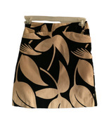 Boden Velvet A-Line Skirt Tulip Print Womens Size 4 Beige/Black Pockets - £11.90 GBP