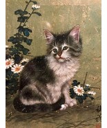 Chiu WENG Chinese Watercolor Painting Kitten Cat Landscape Portrait Fram... - $174.76 CAD