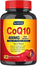 CoQ10 400mg SoftGels CQ10 Coenzyme Q10 Supplement, Plus PQQ, Omega 3, and Vitami - £14.83 GBP