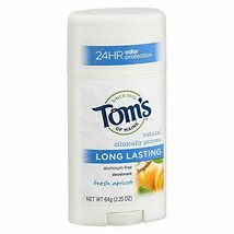 Toms Of Maine Deodorants (stick &amp; roll on) 24hr Apricot Stick 2.25 oz - £9.33 GBP