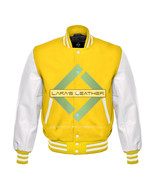 American Unisex White Real Leather Sleeves Letterman College Varsity Woo... - $1,628.68 MXN