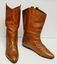UNISA Vintage Leather Boots Western Cowboy Fashion Pull On Brown Women&#39;s 8 (?) - £46.97 GBP