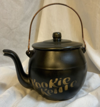 Cookie Jar Rare Vintage 1960&#39;s Usa Mc Coy &quot;Kookie Kettle&quot; Black Tea Pot - £21.24 GBP