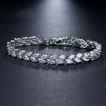 9Ct Marquise Simulated Diamond Tennis Bracelet 14K White Gold Plated - £160.00 GBP
