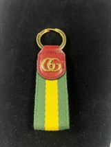 GUCCI Key ring chain Ophidia Marmont Green Yellow Double G Red Leather B... - $119.99