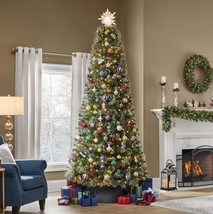 HAH 9&#39; Pre-Lit Sparkling Amelia Frosted Pine Artificial Christmas Tree 23PG90080 - £223.18 GBP