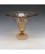 Vintage Grape Footed Flared Vase 7&quot; Tall Comport Orchid Amber Glass - $96.96 CAD