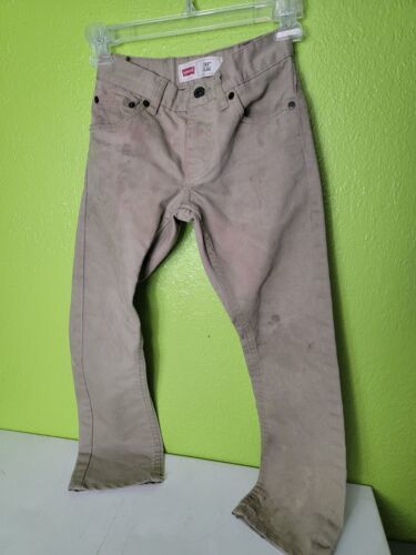 Levi Strauss 511 Slim 8 Reg Khaki Pants Boys 24"w X 22"L  - $19.10