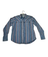 Rare Vintage Denim Friendly Men’s Multi-Blues Striped Dress Shirt, L - $58.00