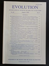 International Journal of Organic Evolution August 1989 Vol 43 No 5 Pg 92... - $15.98