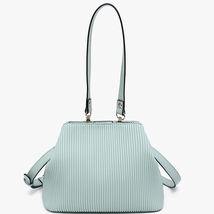 Dove Pleated Satchel with Detachable Shoulder Handle and Crossbody Strap... - £41.25 GBP