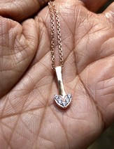 Collar de plata de ley 925 con corazón de circonitas cúbicas, chapado en... - $20.43