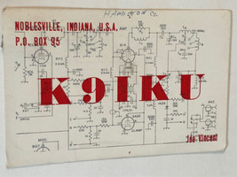 Vintage CB Ham radio Card W9IKU Nobleville Indiana 1962 - £6.00 GBP