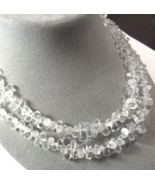 Water Droplet Quartz 2 Strand 17&quot; Necklace Sterling Silver Toggle Clasp - £28.90 GBP