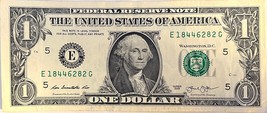 $1 One Dollar Bill 18446282, Nicholson, PA ZIP: 18446 - £4.00 GBP