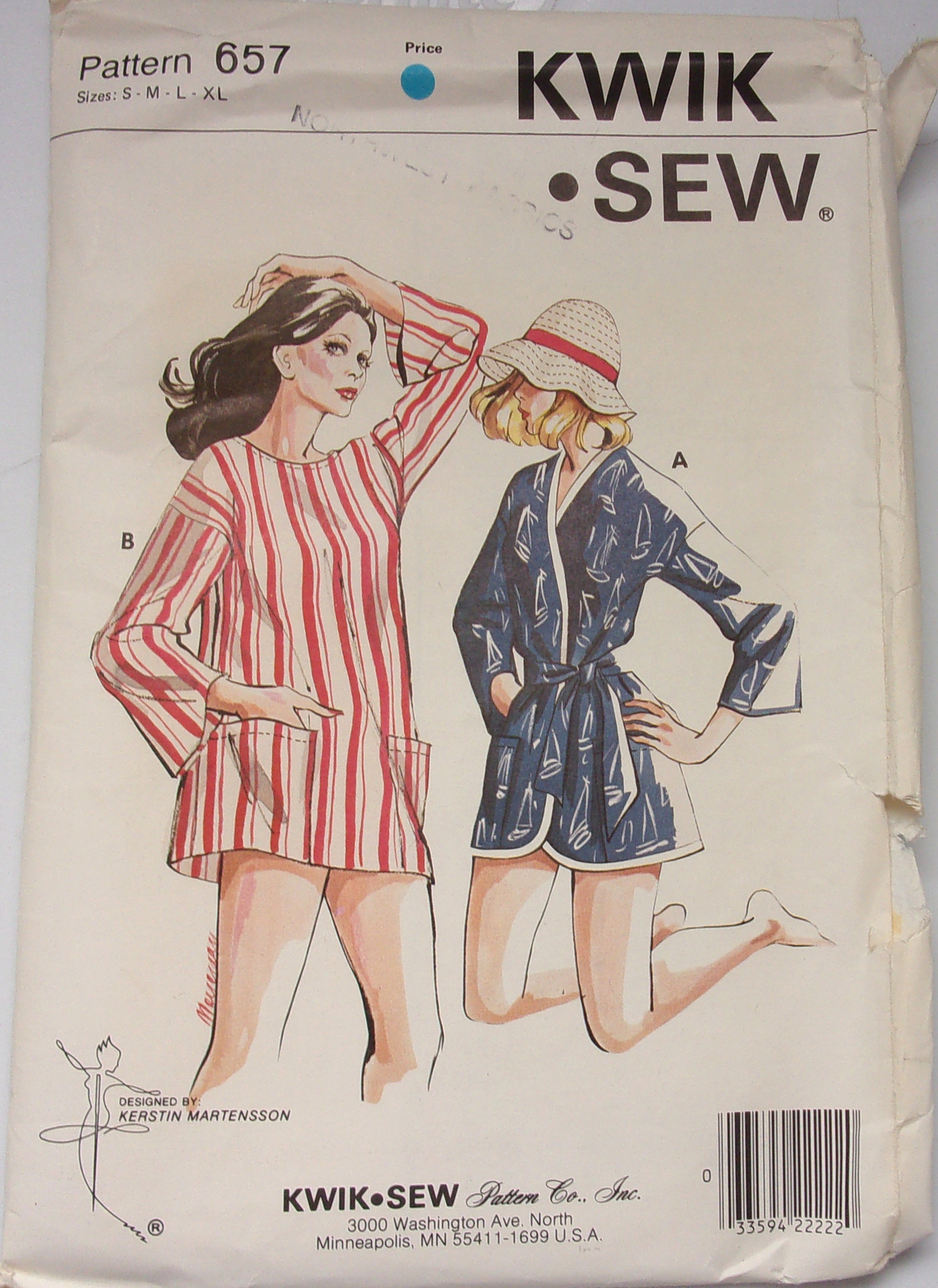  Vintage Kwik Sew Misses’ Cover Up Size S-XL #657 - $4.99