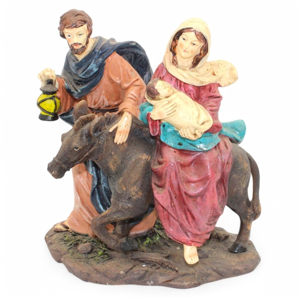 Holy Family ‘Flight Into Egypt’ Resin Sculpture with Mary, Joseph &amp; Donkey - $59.49