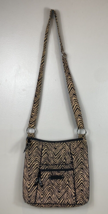Vera Bradley Zip Hipster Zebra Print Crossbody Bag Handbag Purse Tan Black - £14.70 GBP