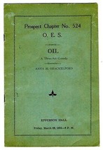 Prospect Chapter 524 Order Eastern Star 1935 Program OIL Kansas City  - $24.72