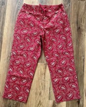 Lauren Ralph Lauren Red Green Cream Paisley Cropped Straight Leg Chinos ... - $29.70