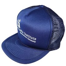 80s VTG San Sun Hat Double Snapback Trucker Cap USA Blue Mesh Foam North... - $5.41