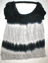 New Womens NWT Cable &amp; Gauge Tie Dye Soft Top M Navy Blue Gray Viscose SS  - £68.99 GBP